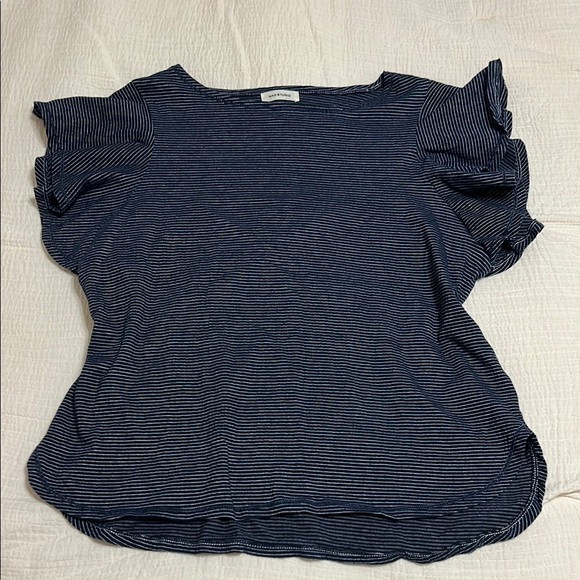 Blue Ruffled Short Sleeve Tee - Picture 1 of 1